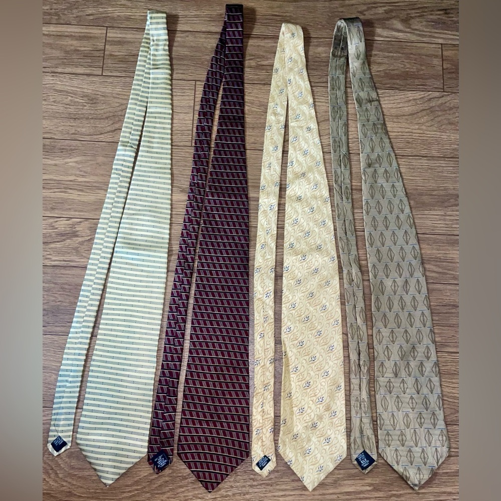 Lot 4 silk ties Bill Blass craft unique classy